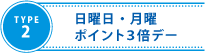 日曜・月曜ポイント3倍デー